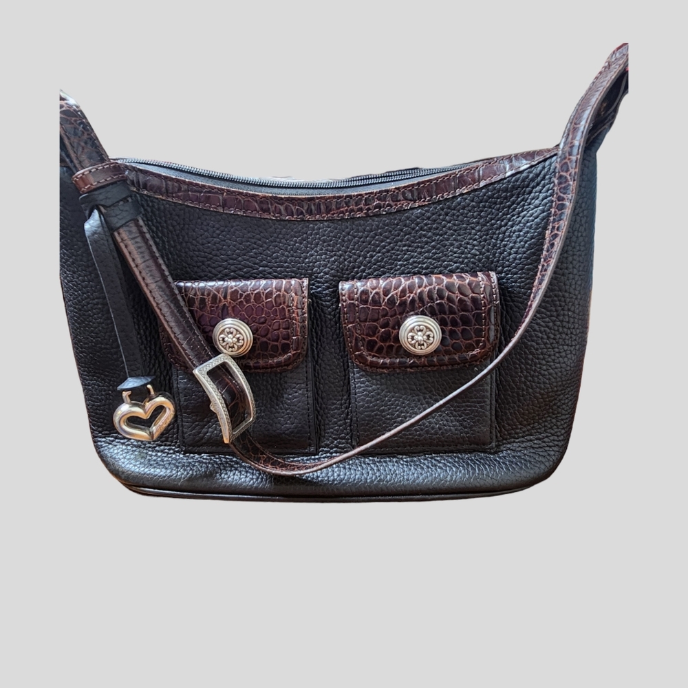 Brighton Black Brown Croc Embossed Purse - Picture 3 of 7